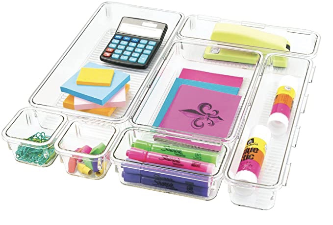 MDesign Desk Organizer Plastic Clear