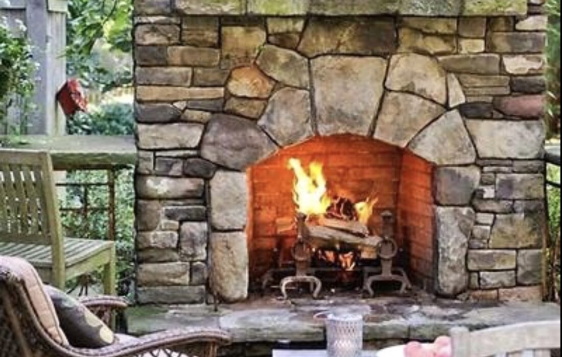 Outdoor Stone Fireplace Healthy Family