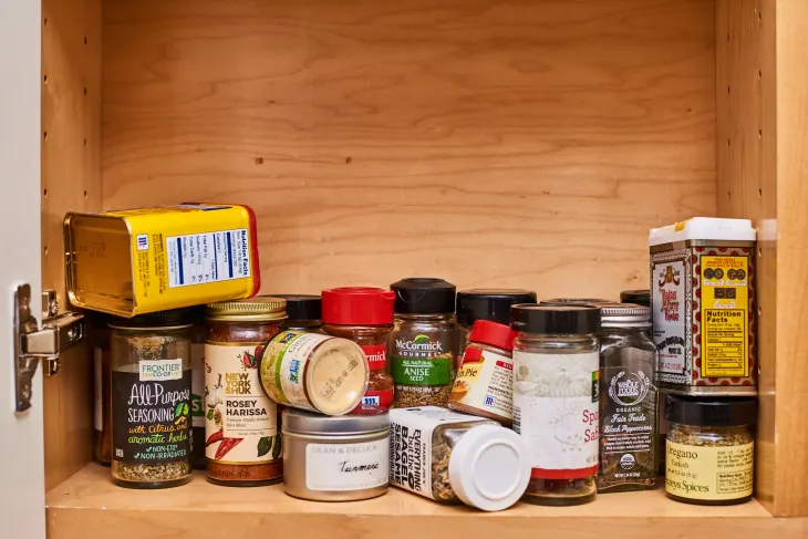 messy spice cabineet