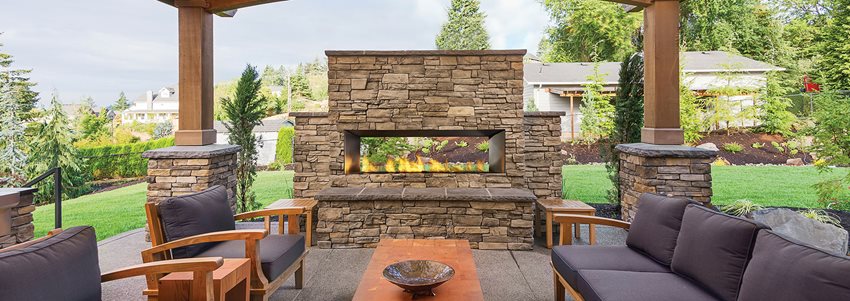 Outdoor Custom Built Fireplace