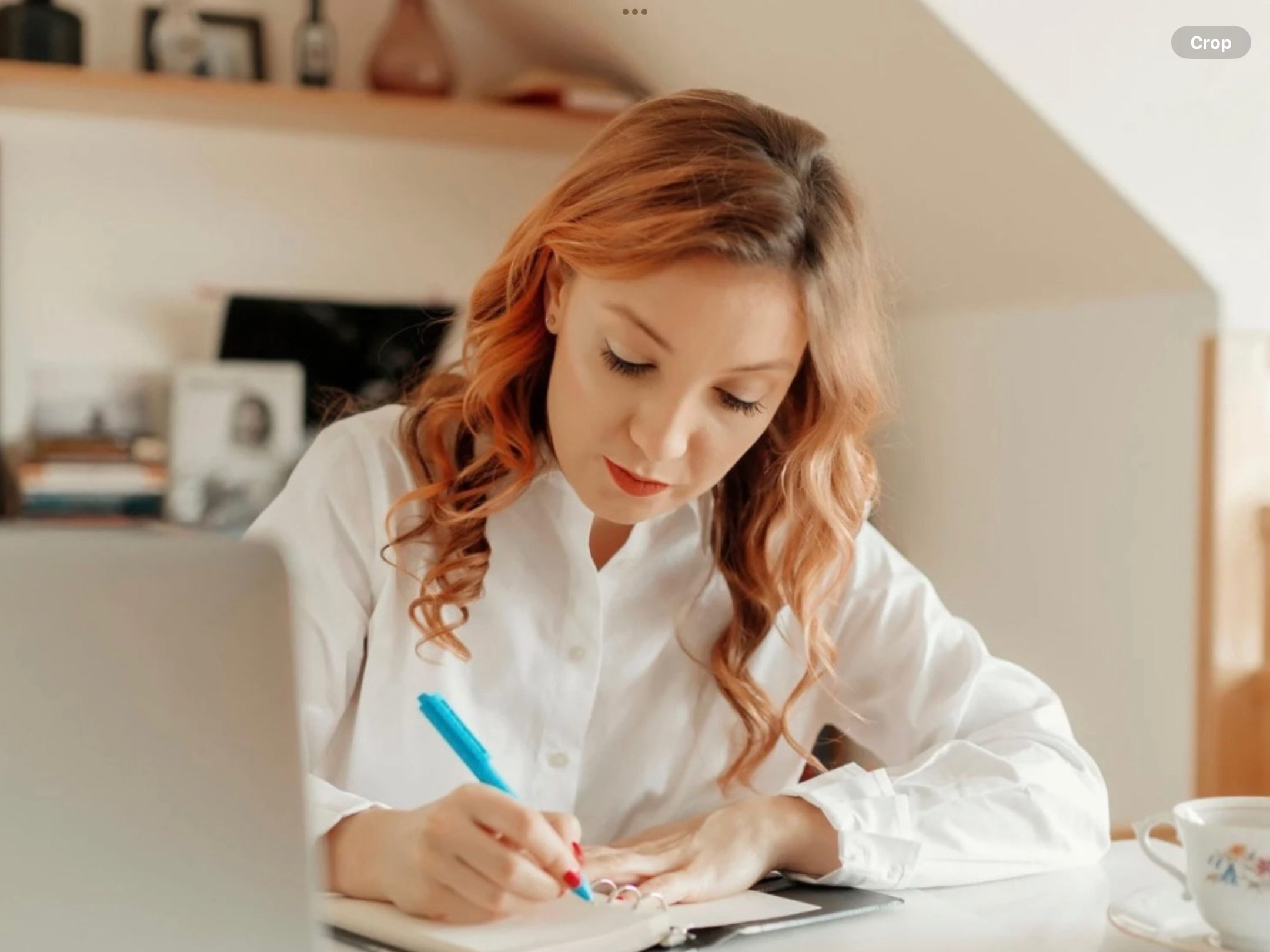 Woman sitting at her computer