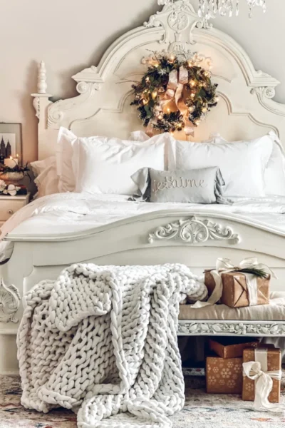 French Cottage Christmas Bedroom