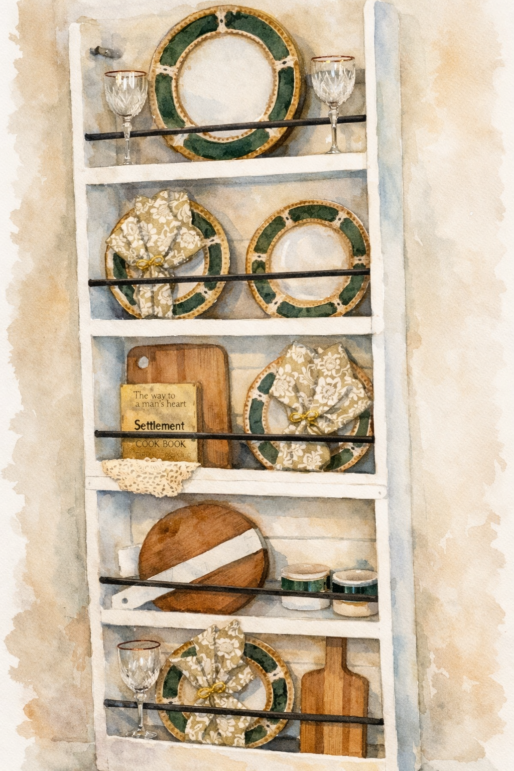 watercolor of disk rack